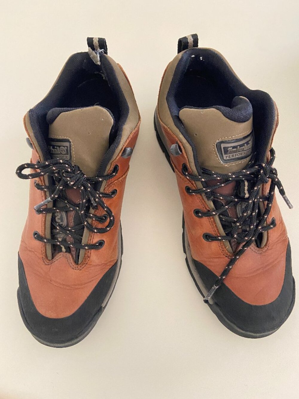 Vintage Timberland Performance Low Peanut Leather Hiking Shoes Women’s Size 9.5